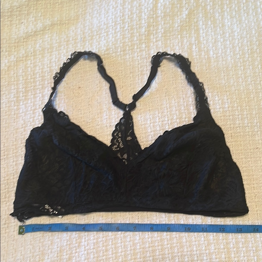 Xhilaration Black Lace Bralette with Halter Back